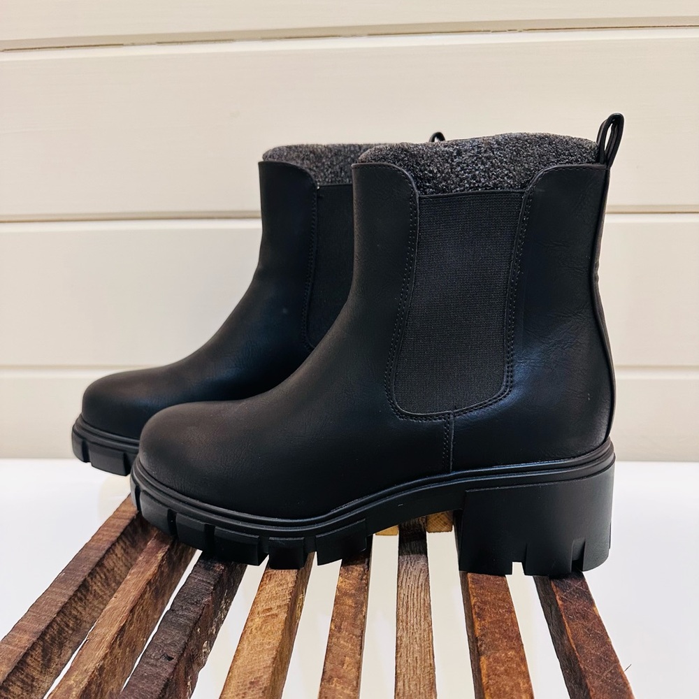 MIA Black Chunky Ankle Boots
